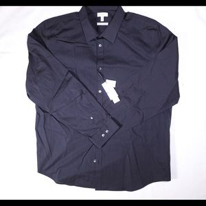 NWT Black Calvin Klein long sleeve button shirt
